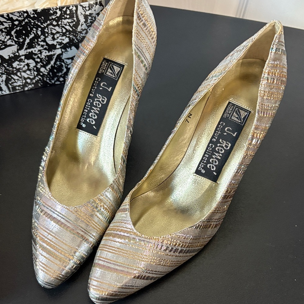 J.Renee Striped Metallic Heels